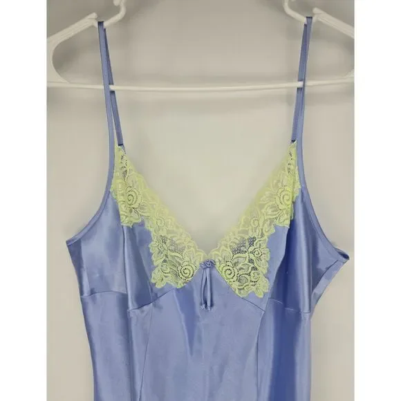 VINTAGE Y2K Jones New York Short Negligee Nightgown Lace‎ Bust Fairy Silky LG - Picture 8 of 9